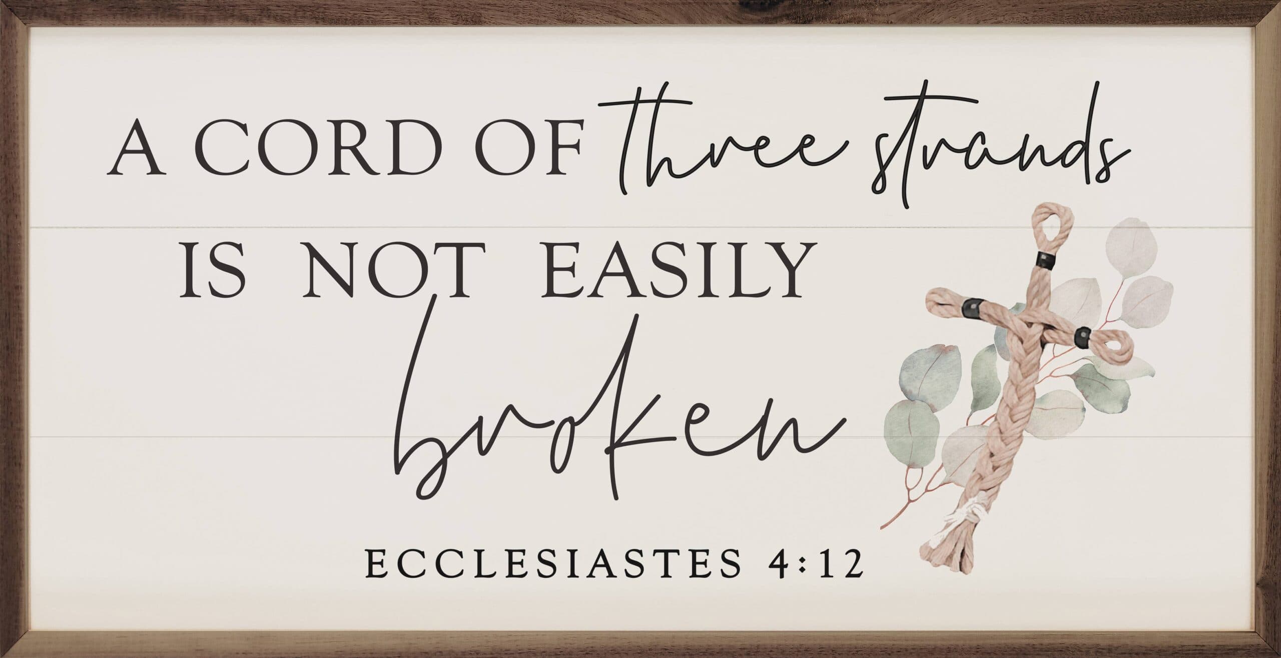 A Cord of Three Strands Ecclesiastes 4:12 White
