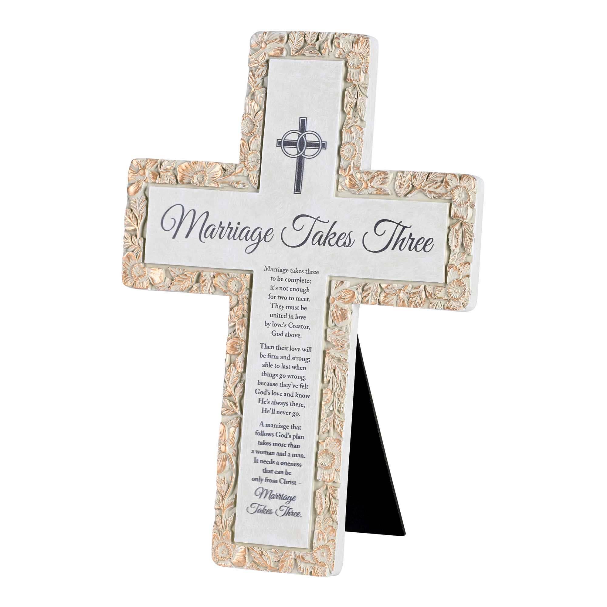 Tabletop Cross Marriage Takes Three Poem